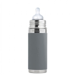 Pura Baby Isolierflasche 260 ml Weithalssauger Slate | .