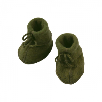 Engel Baby-Schühchen, Wollfleece Schilf melange 044E | 2