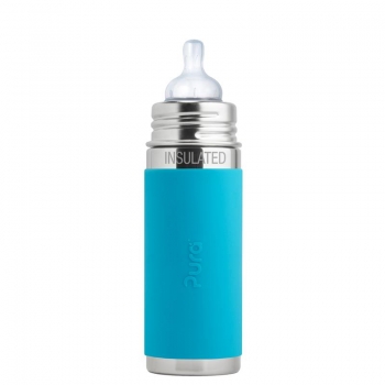 Pura Baby Isolierflasche 260 ml Weithalssauger Aqua | .