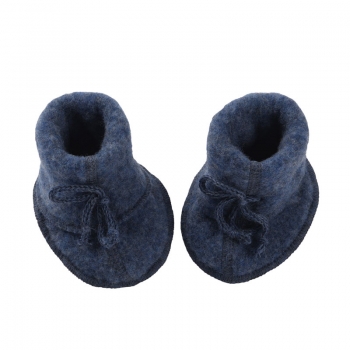 Engel Baby-Schühchen, Wollfleece Blau melange | 2