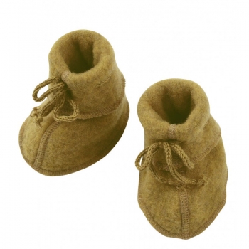 Engel Baby-Schühchen, Wollfleece Safran melange 018E | 2