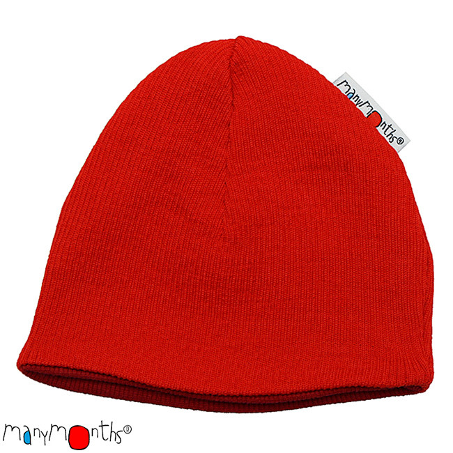 ManyMonths wendbare Woll-Mütze (Beanie) Poppy Red | S/M